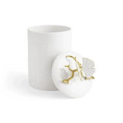 Small Butterfly Ginkgo Gold Porcelain Canister