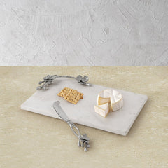 White Orchid Cheese Board with Knife
