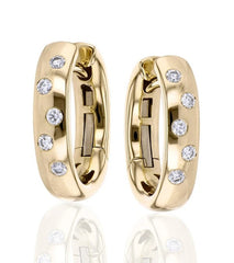 Scattered Diamond Hoop Earrings
