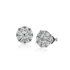 Stud Earrings in 18K White Gold with Diamonds